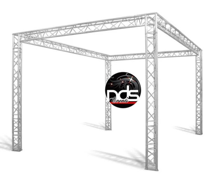 Structure scénique aluminium - Carré 4 pieds sur embase
