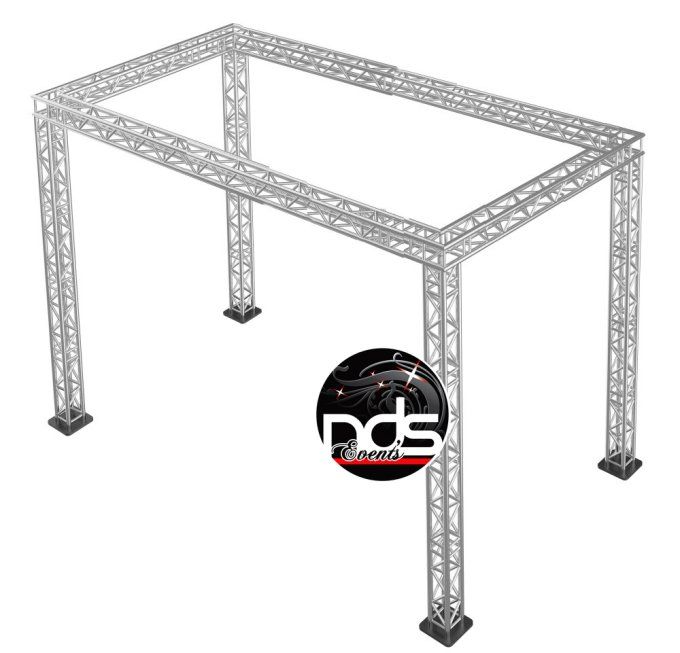 Structure scénique aluminium - Carré 4 pieds sur embase