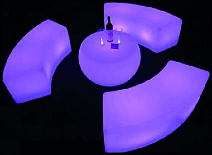 Table basse LED RGB sur batterie