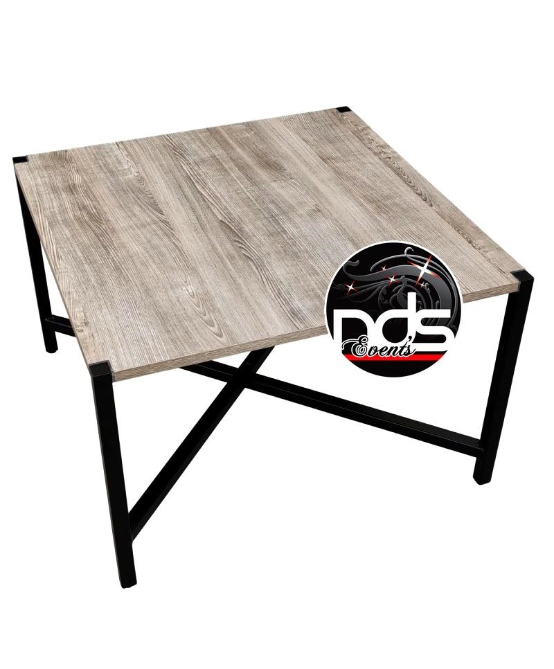 Table basse "Kross" noir et bois 69x69x45cm