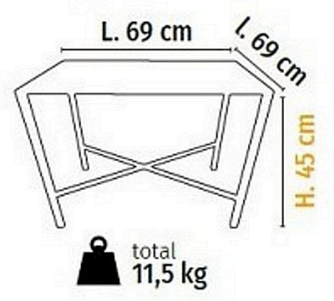 Table basse "Kross" noir et bois 69x69x45cm